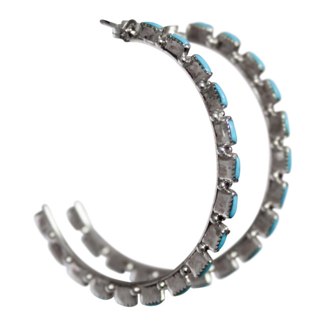 Zuni Turquoise Hoops - 55 mm – Image 2