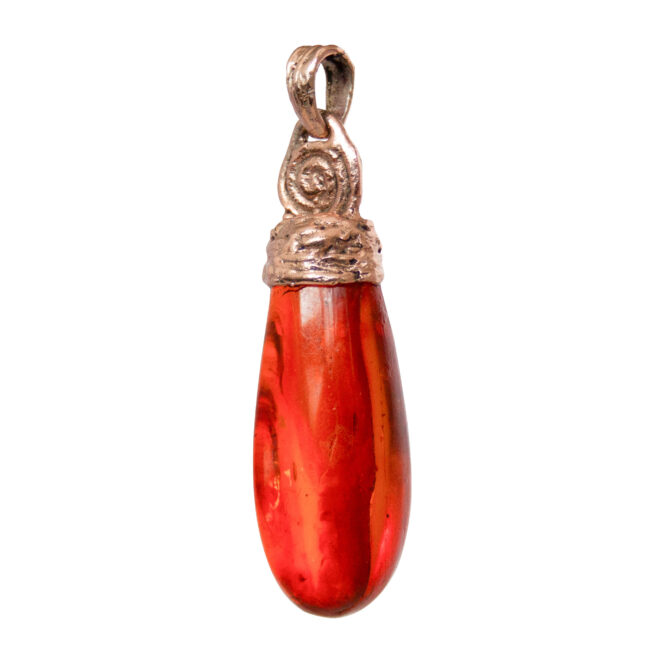 9K Gold Amber Pendant - Image 4