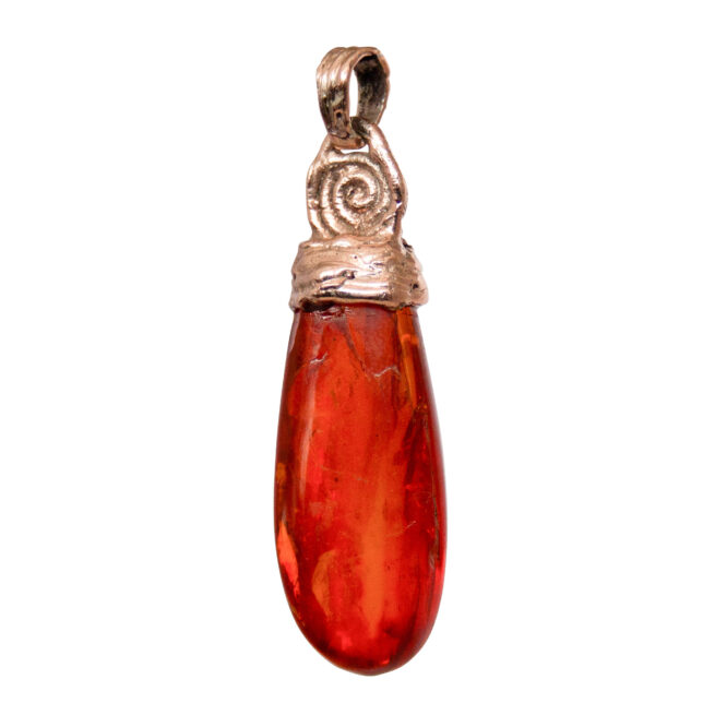 9K Gold Amber Pendant - Image 3