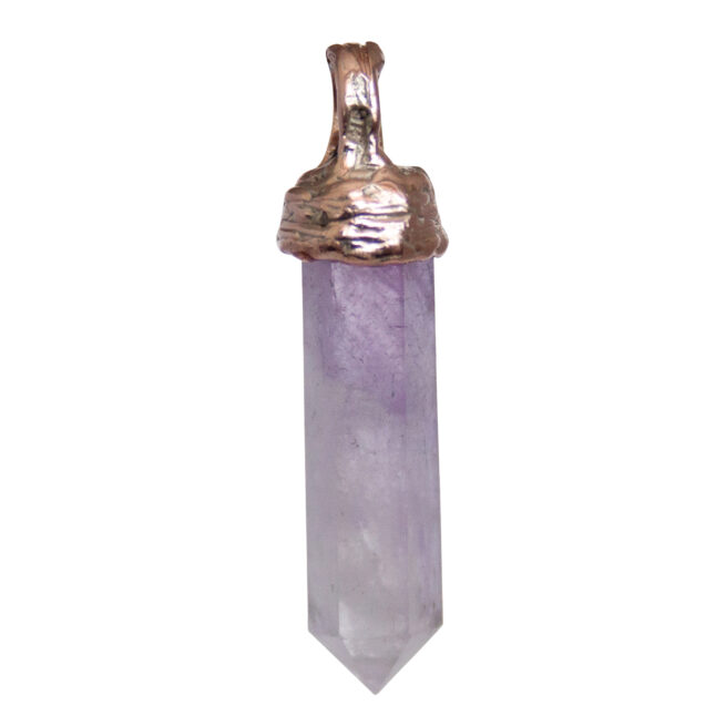 9K Gold Amethyst Point Pendant - Image 4