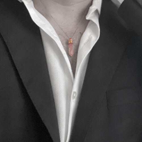 9K Gold Amethyst Point Pendant