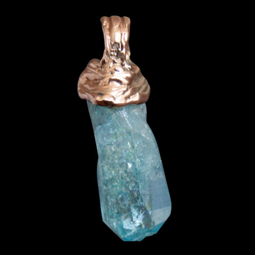 9K Gold Aqua Aura Pendant