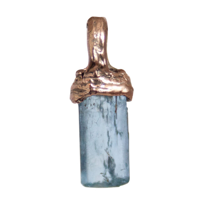 9K Gold Aquamarine Pendant - Image 4