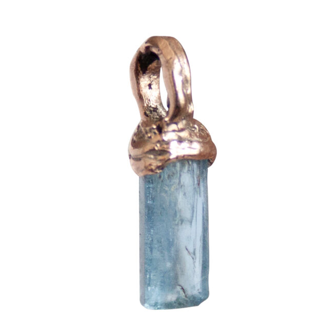 9K Gold Aquamarine Pendant - Image 2