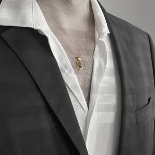 9K Gold Brown Moonstone Pendant