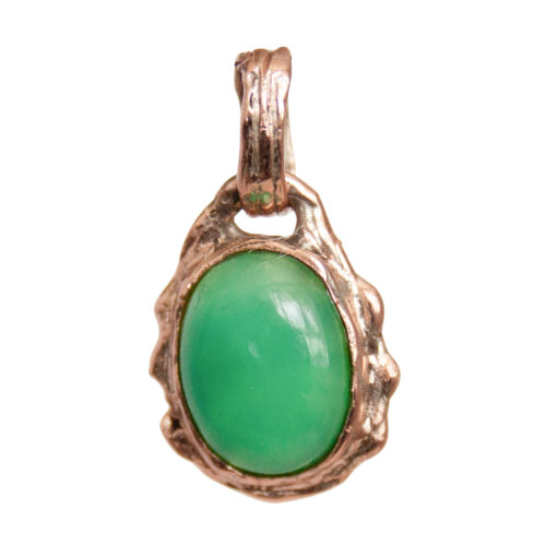 9K Gold Chrysoprase Pendant