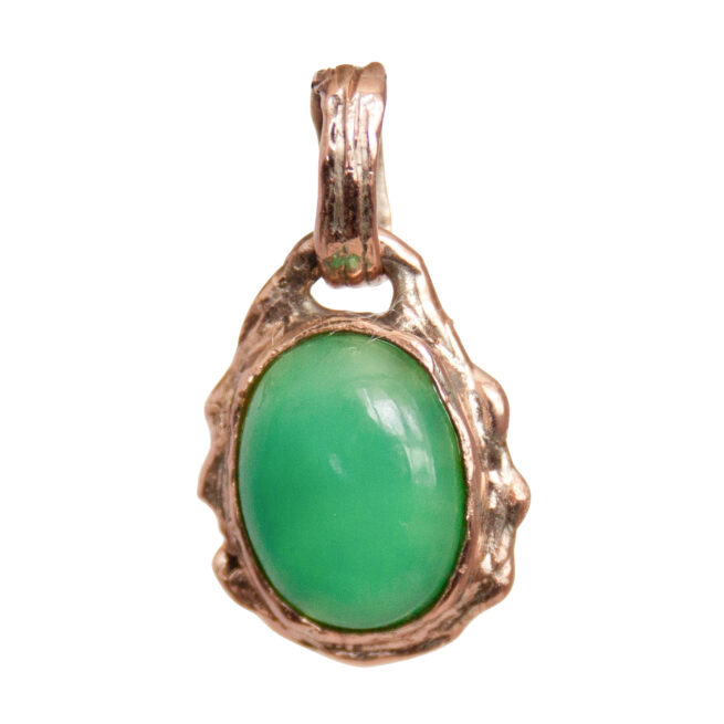 9K Gold Chrysoprase Pendant