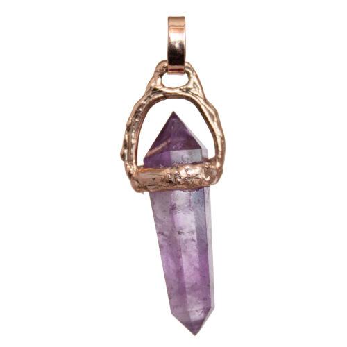 9K Gold Double-Terminated Amethyst Pendant