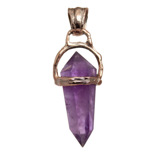 9K Gold Double-Terminated Amethyst Talisman