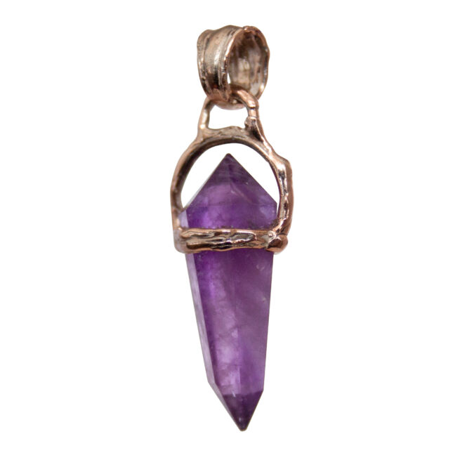 9K Gold Double-Terminated Amethyst Talisman - Image 3