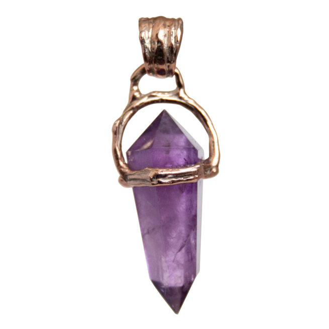 9K Gold Double-Terminated Amethyst Talisman - Image 4