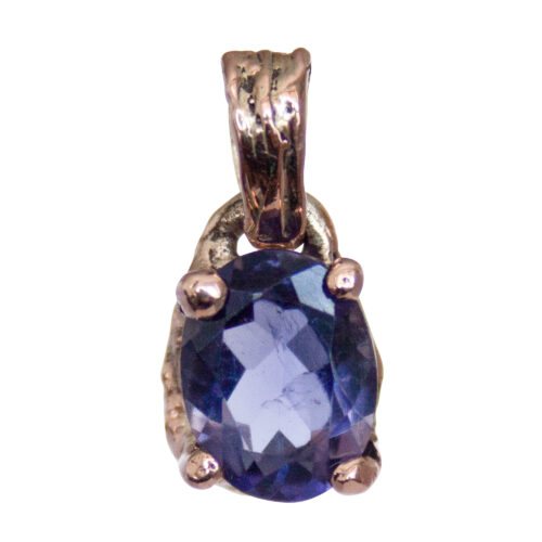 9K Gold Faceted Iolite Pendant