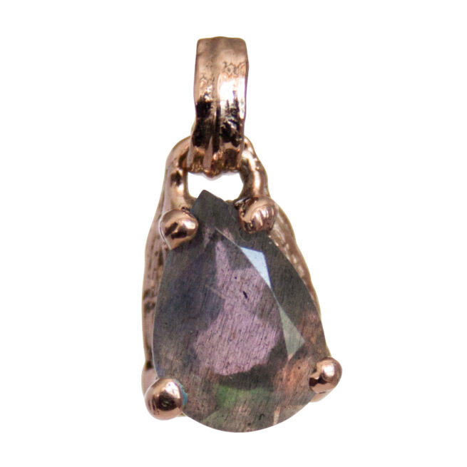 9K Gold Faceted Labradorite Pendant