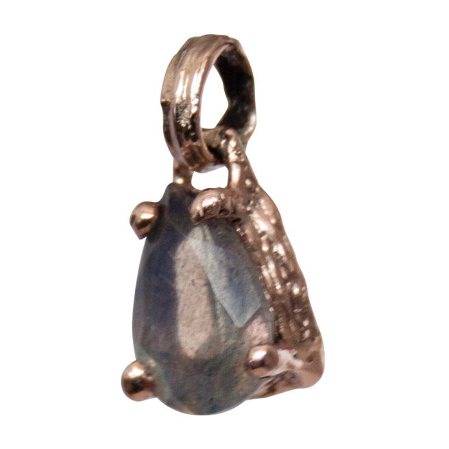 9K Gold Faceted Labradorite Pendant - Image 3