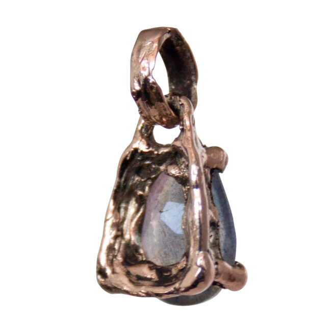 9K Gold Faceted Labradorite Pendant - Image 4