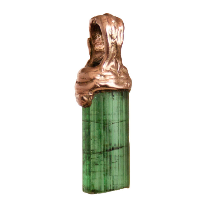 9K Gold Green Tourmaline Talisman - Image 2