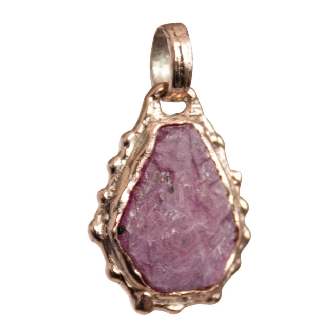 9K Gold Hexagonal Ruby Pendant - Image 2