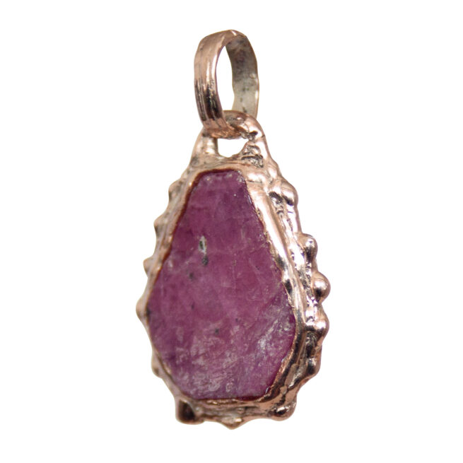 9K Gold Hexagonal Ruby Pendant - Image 3