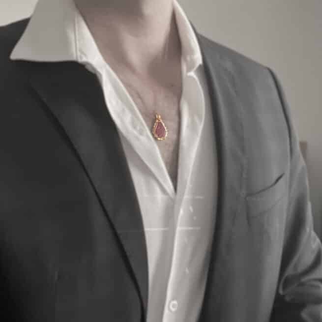 9K Gold Hexagonal Ruby Pendant