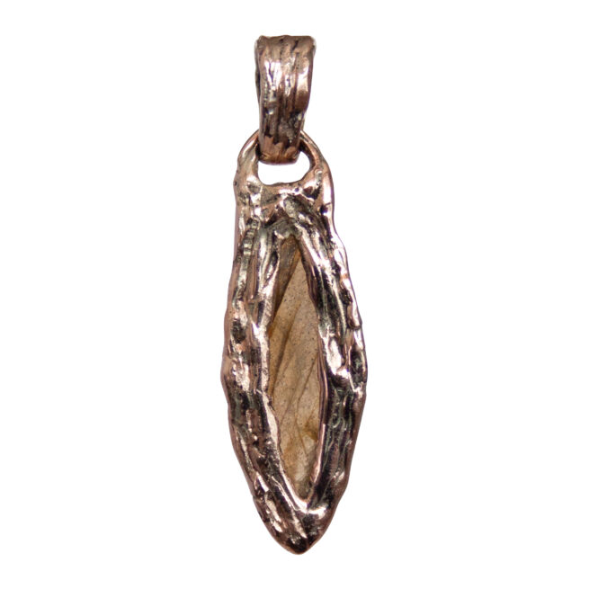 9K Gold Labradorite Pendant - Image 4