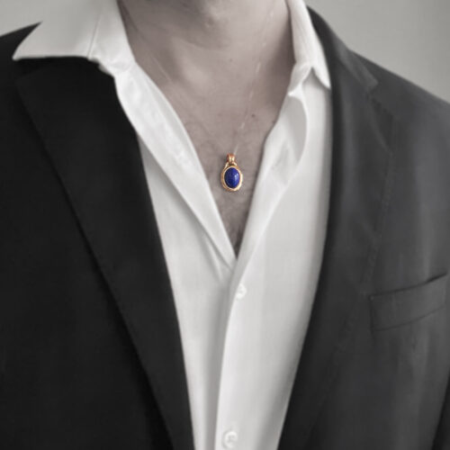 9K Gold Lapis Lazuli Pendant