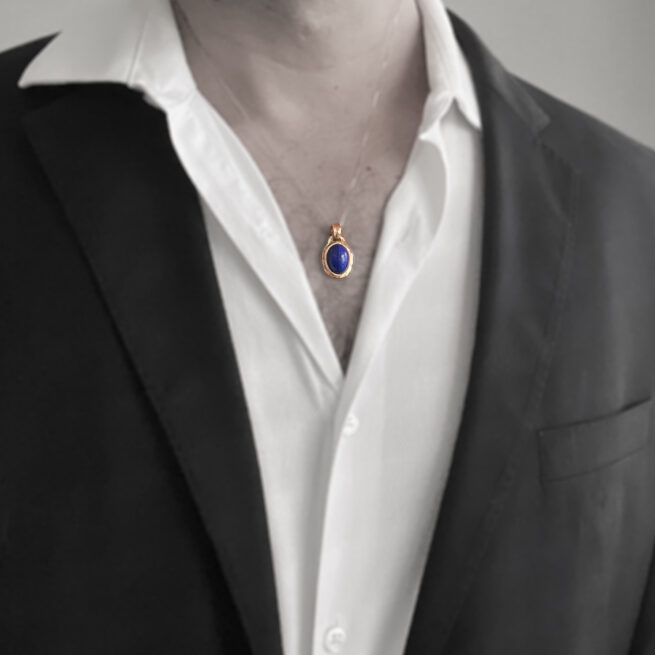 9K Gold Lapis Lazuli Pendant