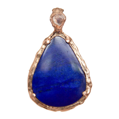 9K Gold Lapis Moonstone Pendant
