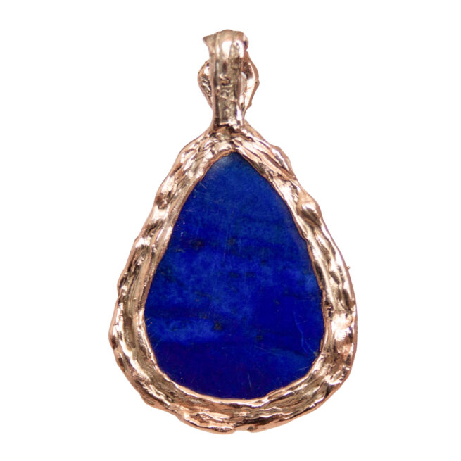 9K Gold Lapis Moonstone Pendant - Image 4