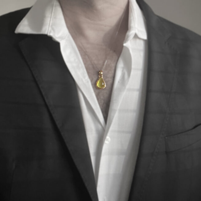 9K Gold Prehnite Necklace