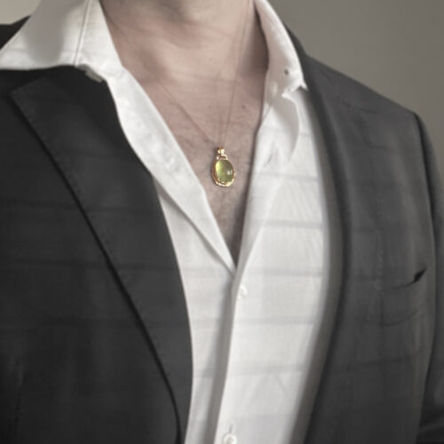 9K Gold Prehnite Pendant