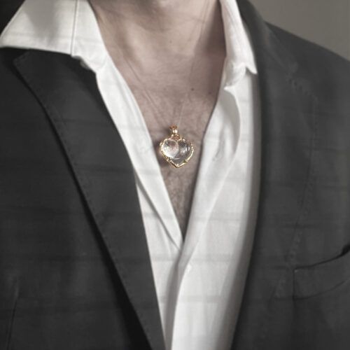 9K Gold Quartz Heart Pendant