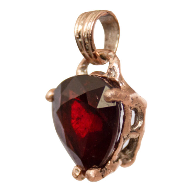 9K Gold Red Garnet Pendant - Image 3
