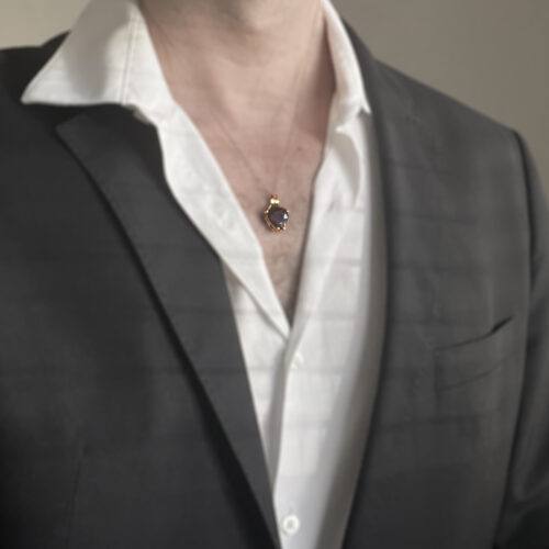 9K Gold Red Garnet Pendant
