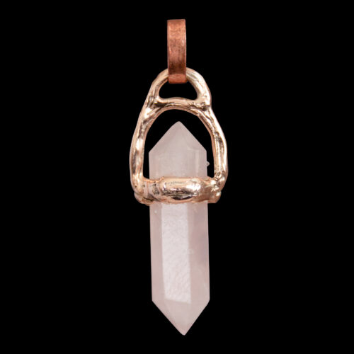 9K Gold Rose Quartz Point Talisman