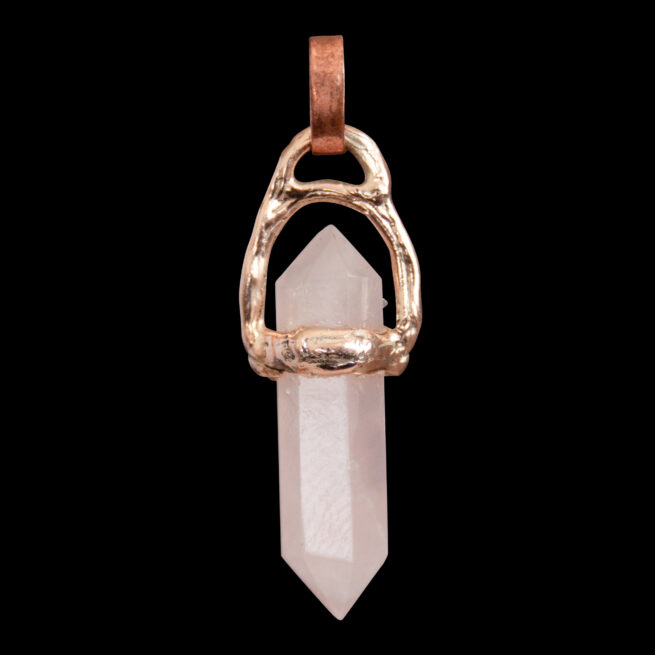 9K Gold Rose Quartz Point Talisman