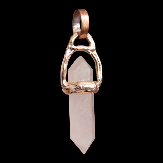 9K Gold Rose Quartz Point Talisman - Image 6