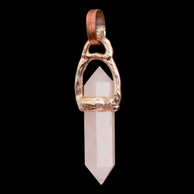 9K Gold Rose Quartz Point Talisman - Image 5