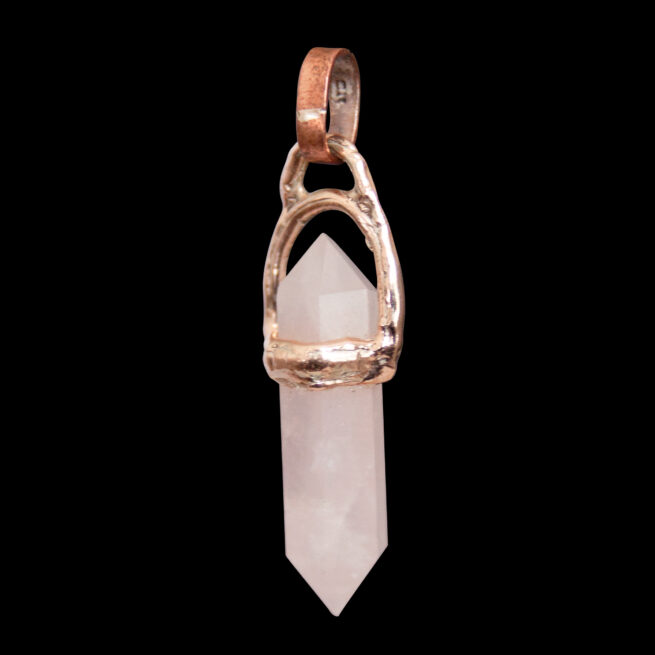 9K Gold Rose Quartz Point Talisman - Image 4