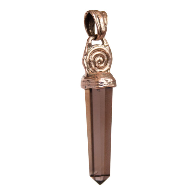 9K Gold Spiral Citrine Pendant - Image 4