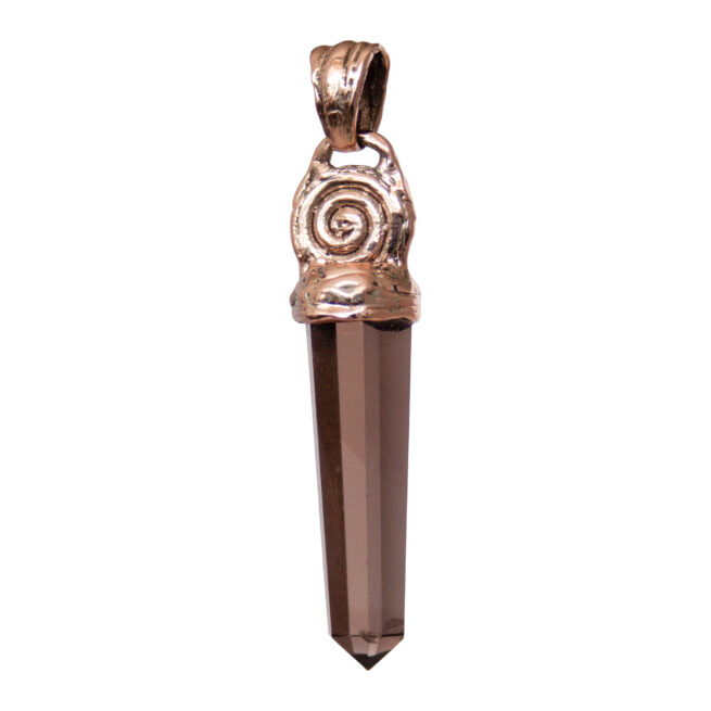 9K Gold Spiral Citrine Pendant - Image 2