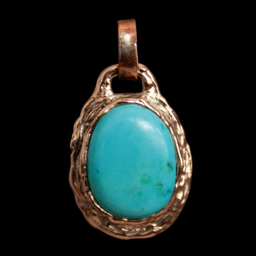9K Gold Turquoise Pendant