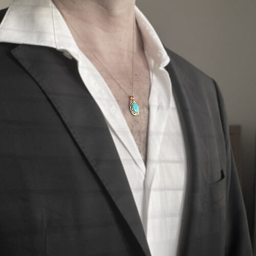 9K Gold Turquoise Pendant