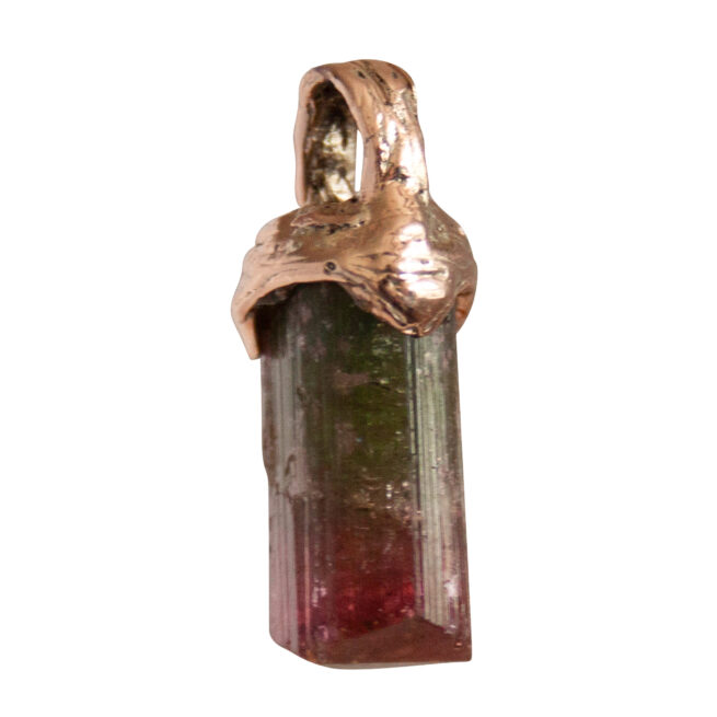 9K Gold Watermelon Tourmaline Necklace - Image 2