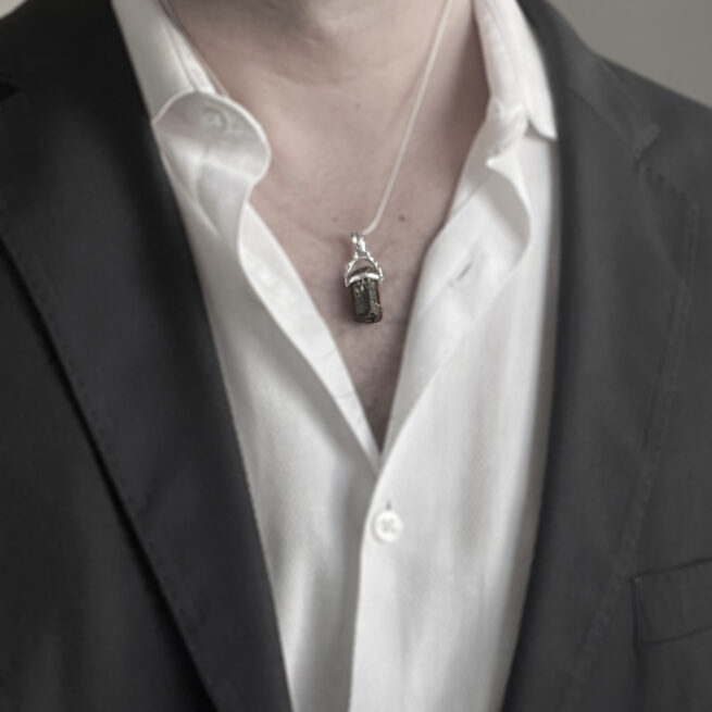 Black Tourmaline Silver Necklace
