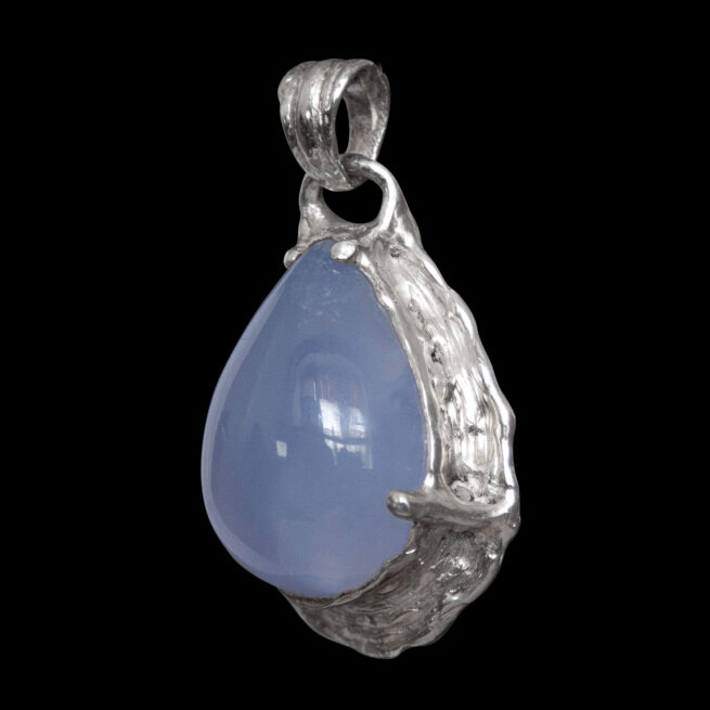 Blue Chalcedony Silver Pendant - Image 3