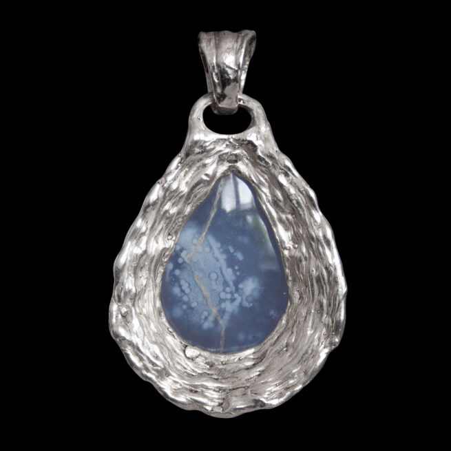 Blue Chalcedony Silver Pendant - Image 4
