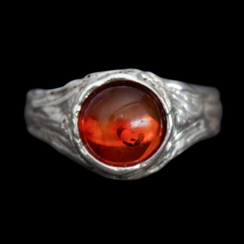 Carnelian Cabochon Silver Ring