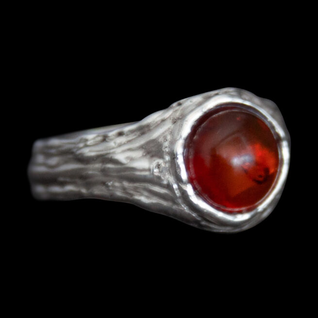 Carnelian Cabochon Silver Ring - Image 2