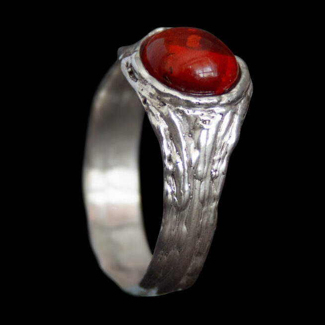 Carnelian Cabochon Silver Ring - Image 7