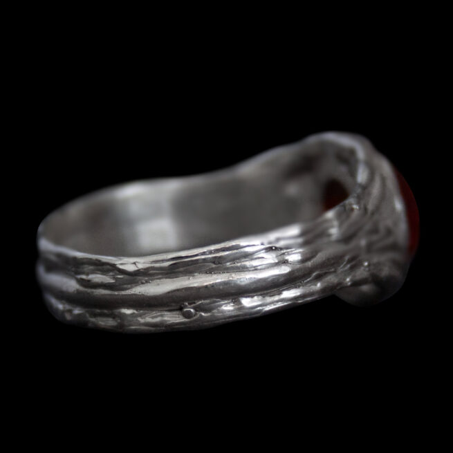Carnelian Cabochon Silver Ring - Image 3